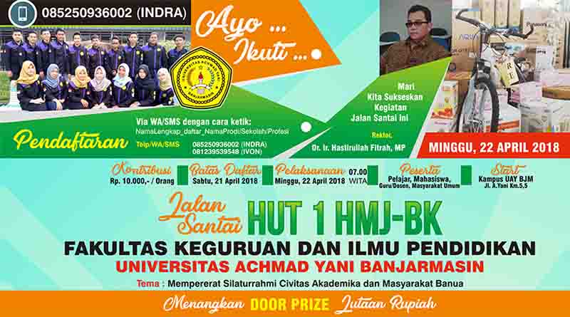 Jalan Santai HUT HMJ-BK Bersama FKIP UAY Banjarmasin